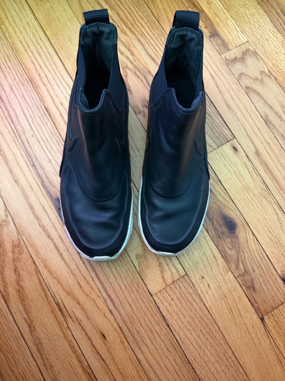 Nike Air Max Thea Mid boots Leather Black/White Slip-On Sneakers Reflect Sz 8.5 - Picture 3 of 9